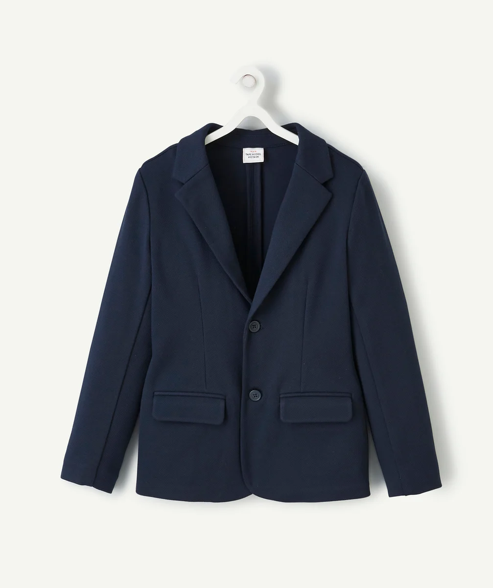 VESTE DE COSTUME GARÇON EN FIBRES RECYCLÉES BLEU MARINE