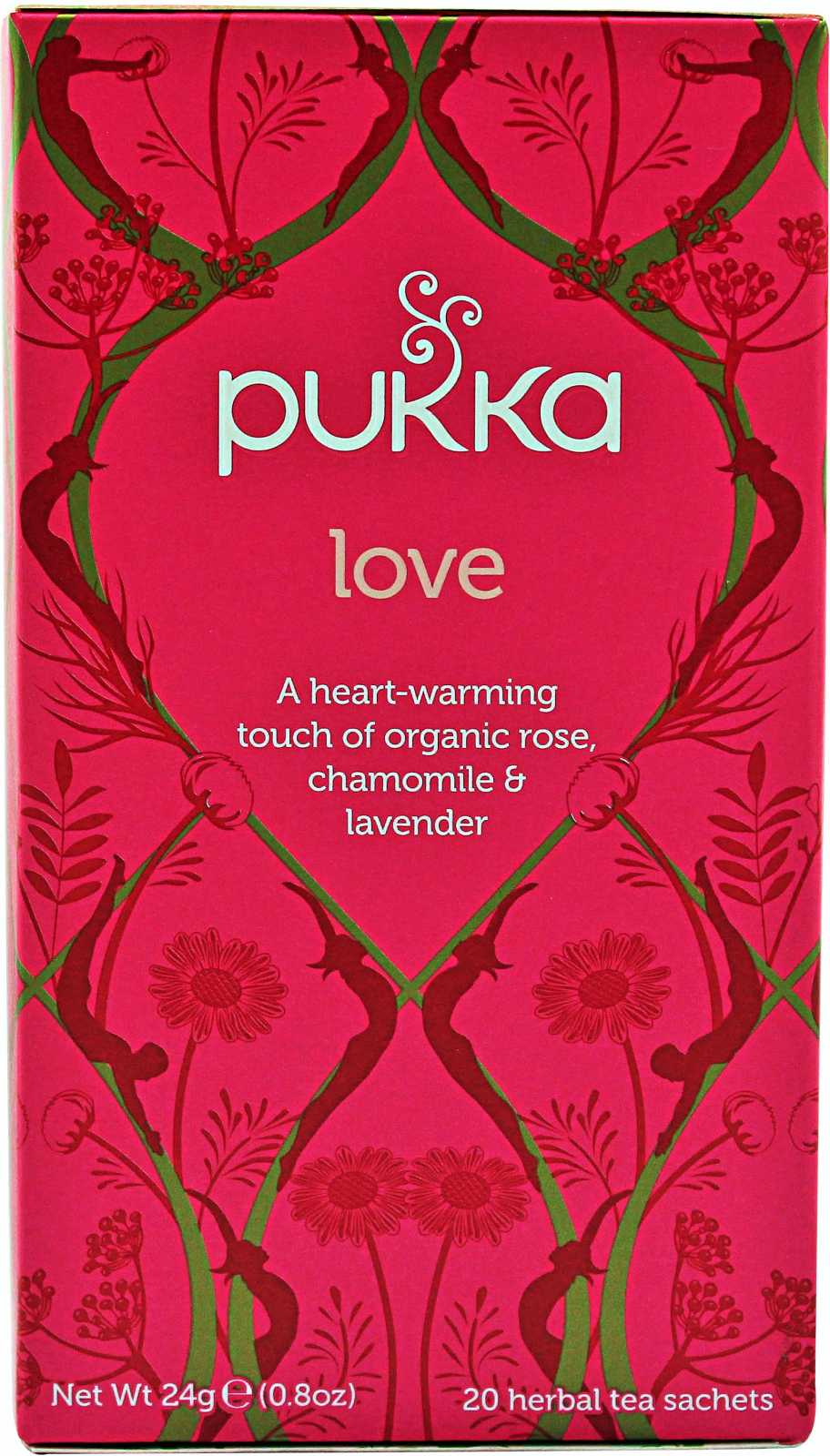 Chá de ervas Pukka Organic Love, 20 sachês.