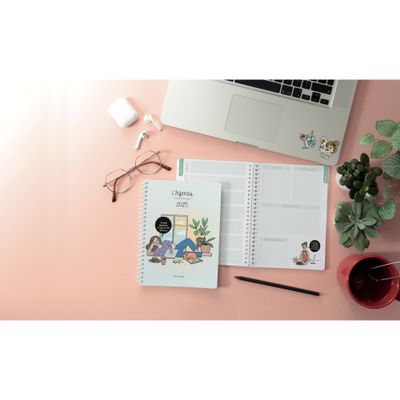 Agenda de bureau Gomargu 21S spiralé - 1 semaine sur 1 page - 15 x 21 cm - Namasté - Exacompta