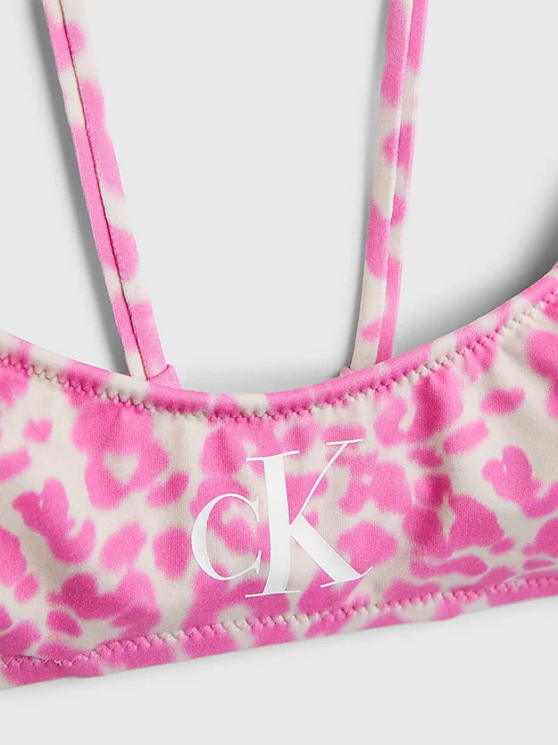 Top de biquíni estilo bralette - CK Leopardo