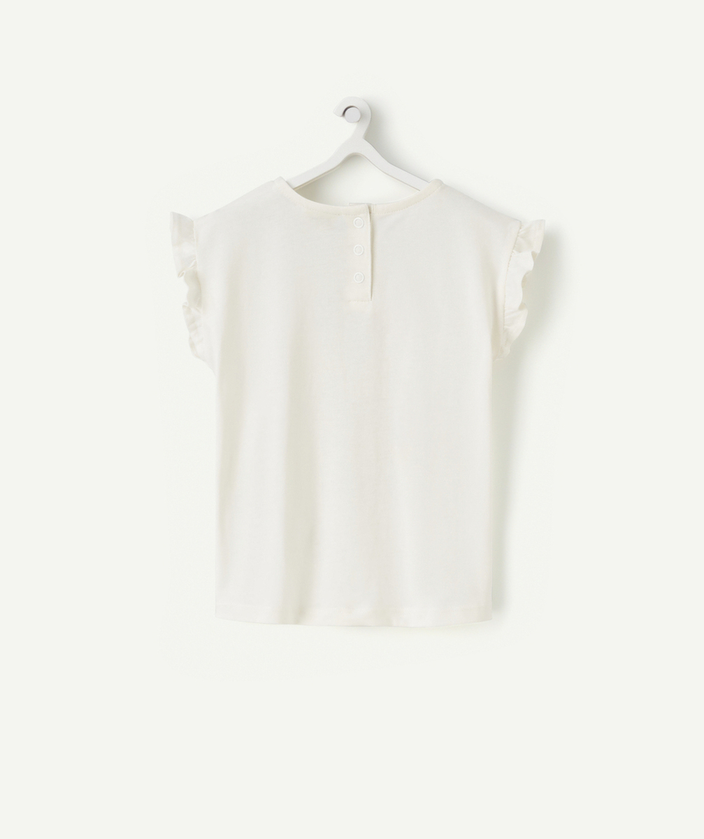 T-SHIRT BÉBÉ FILLE EN COTON ANTI-UV BIO IMPRIMÉ TROPICAL