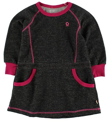 Katvig Kleid - Schwarzmeliert m. Dark Pink