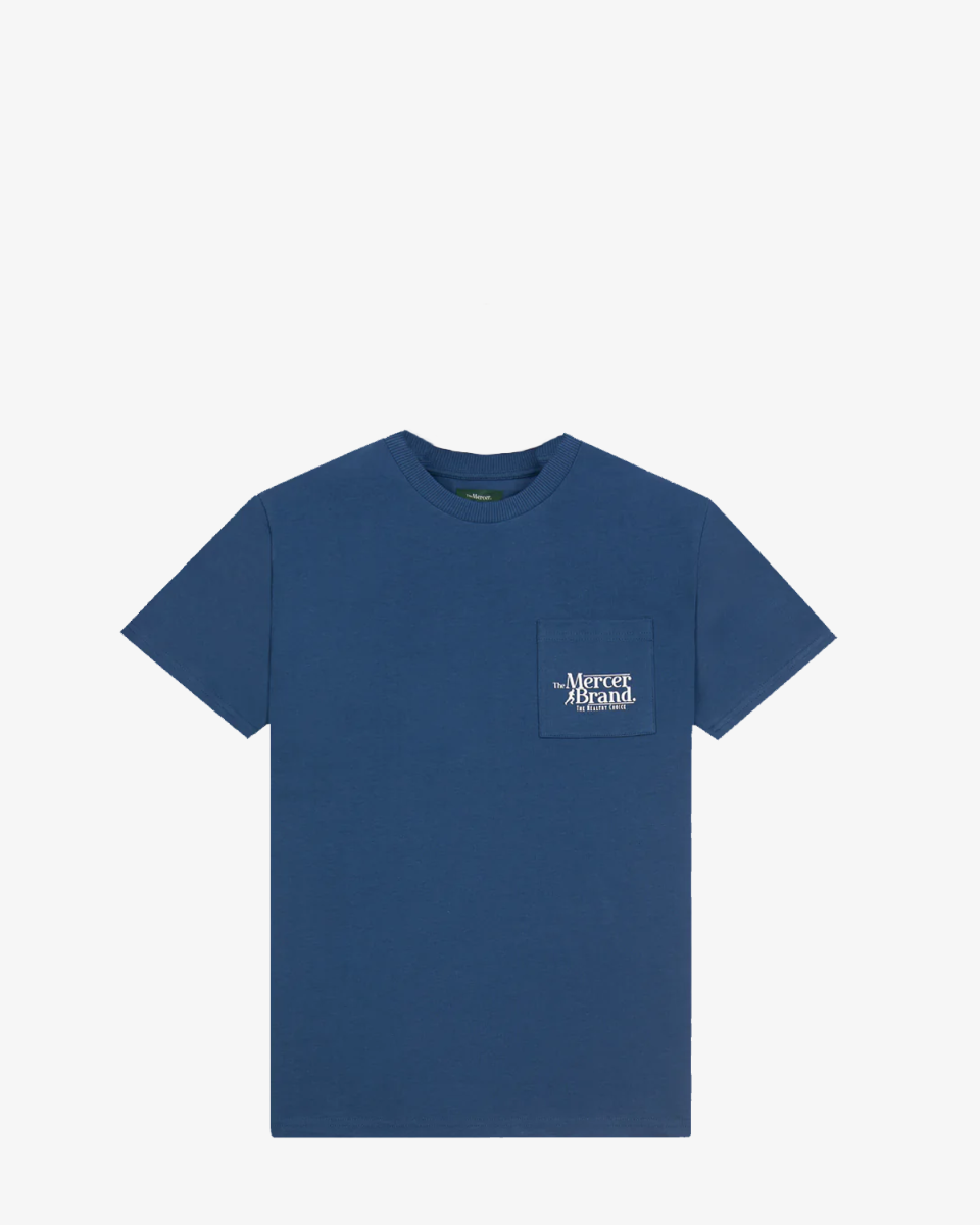 Mercer Amsterdam The Mercer Brand Logo Tee Blauw T-Shirt