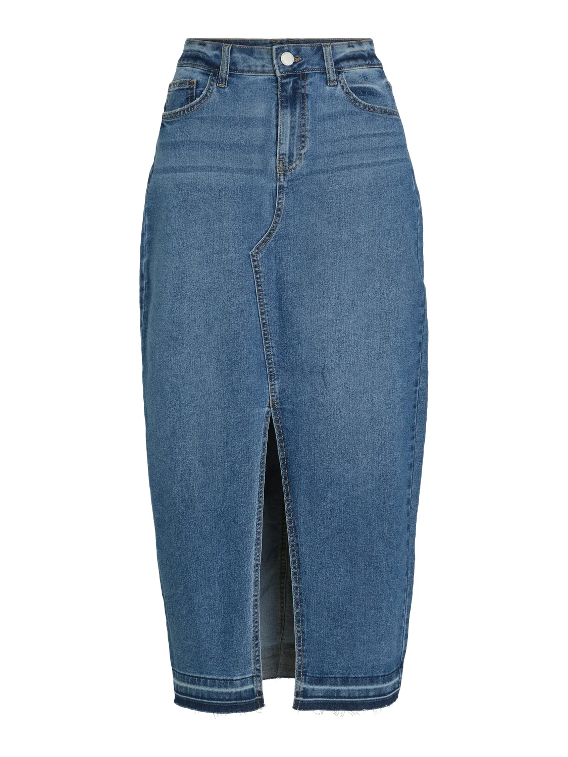Vila  Viray Ancle Denimnederdel - Medium Blue Denim
