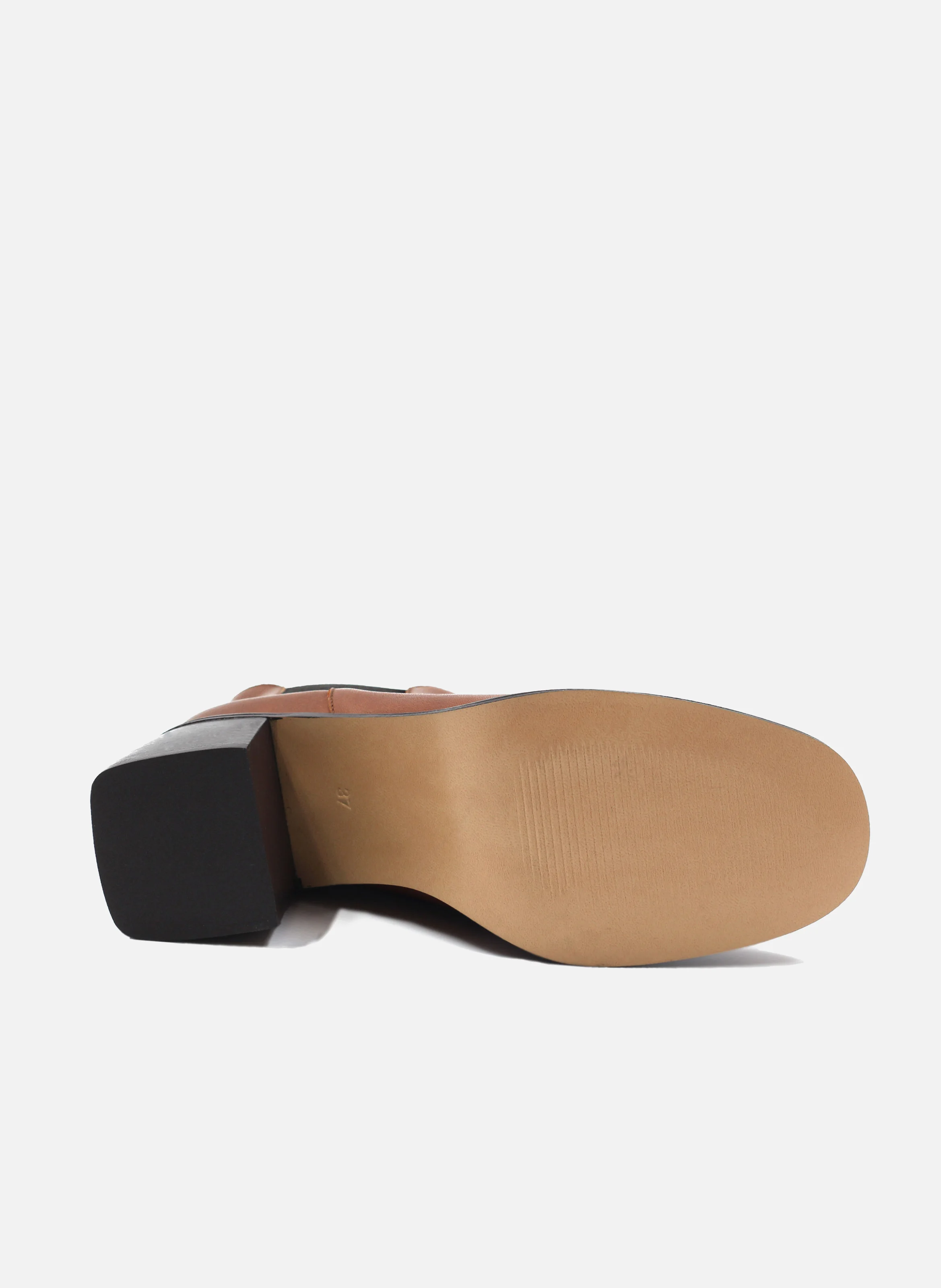 Bottines chelsea talon cuir lisse | Marron