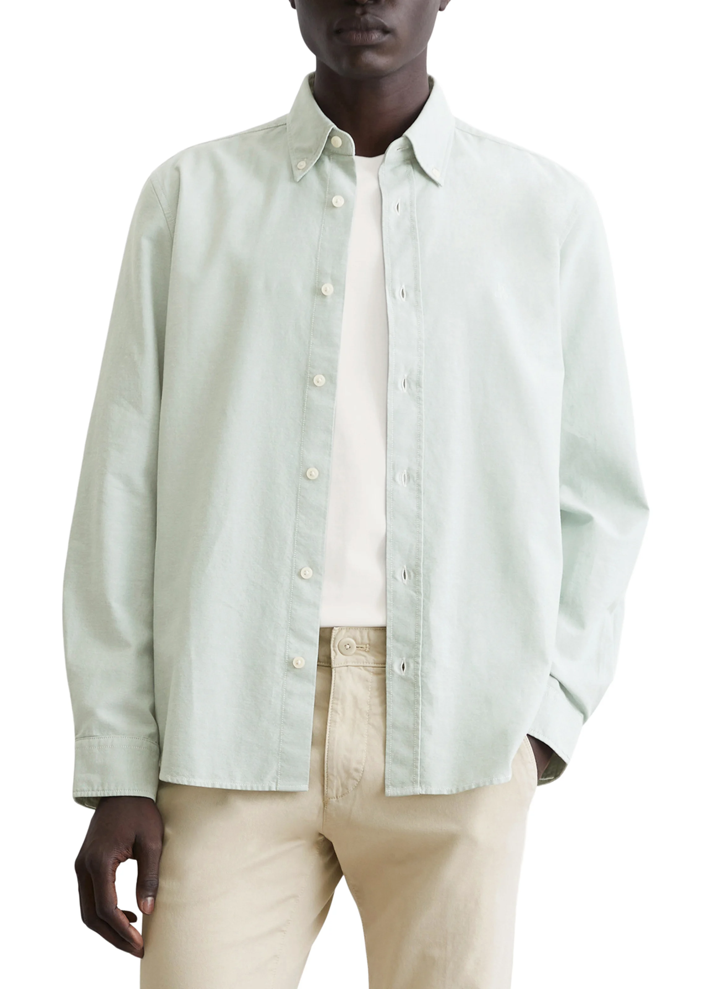 Chemise droite en coton | Vert