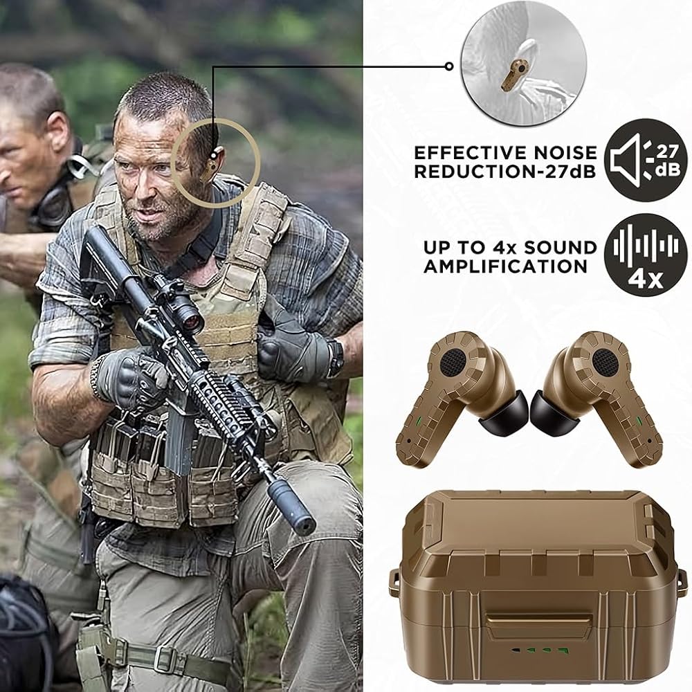 TS TAC-SKY Casque Intra-auriculaire Tactique Anti-Bruit pour La Chasse en Plein Air Pouvant Capter Le Son Protection Auditive Écouteurs pour Le Tir (Color : T) : Sports et Loisirs