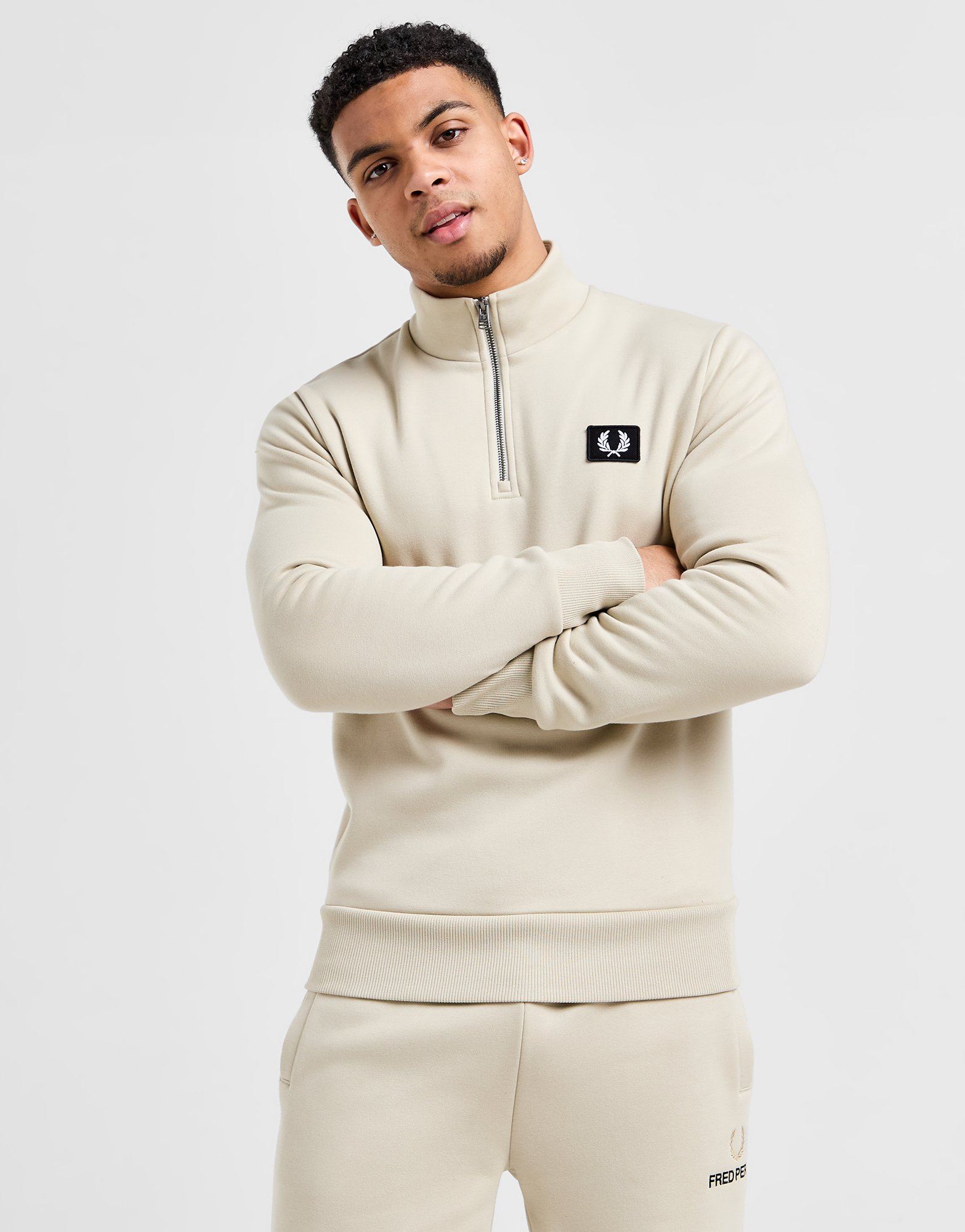 Fred Perry Sweat Zippé Badge Homme