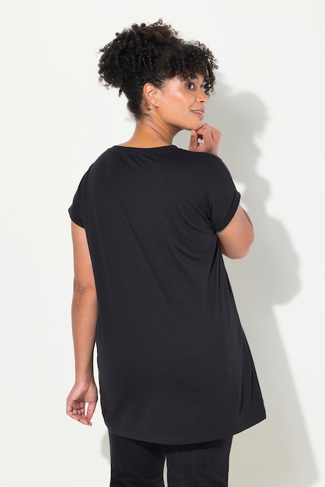 T-Shirt, oversized, farbiger Print, Rundhals