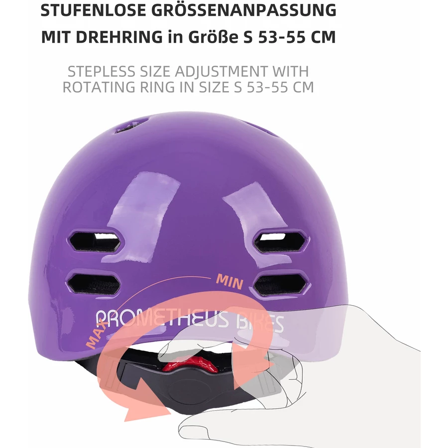 PROMETHEUS BICYCLES® Fahrradhelm Größe S 52-55 cm violett