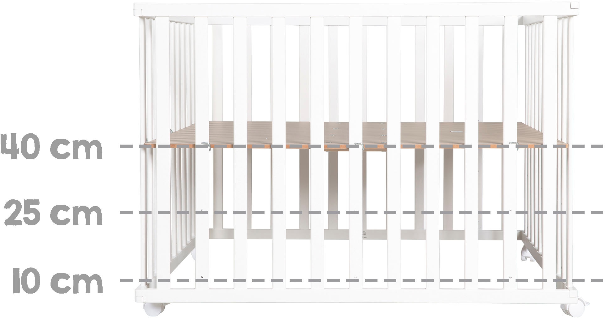 roba® Laufgitter »Little Stars, 100x100 cm, weiss« bis 15 kg mit Stoffeinlage und Nestchen; Rollen, höhenverstellbar