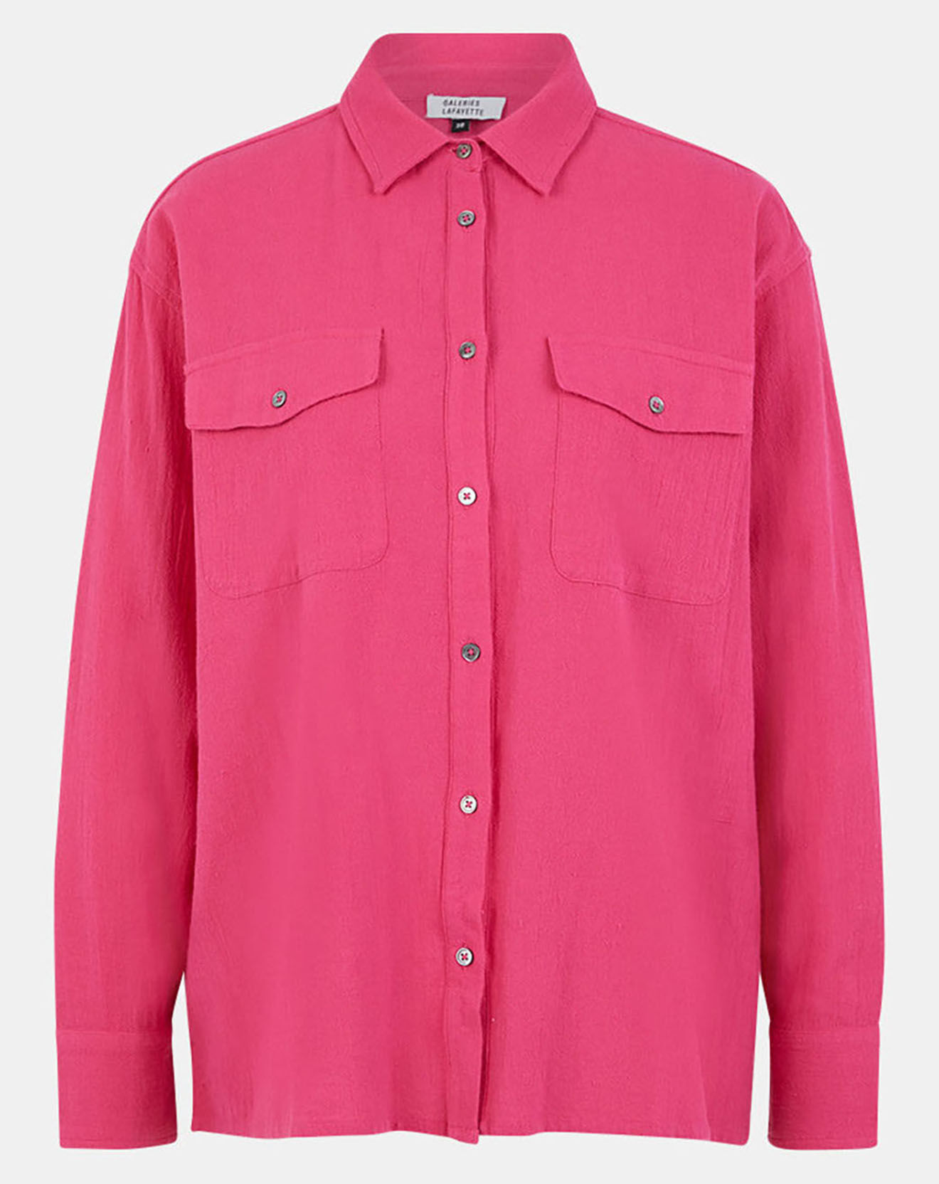 Galeries Lafayette Surchemise en Coton organique Leonie droite rose fuchsia