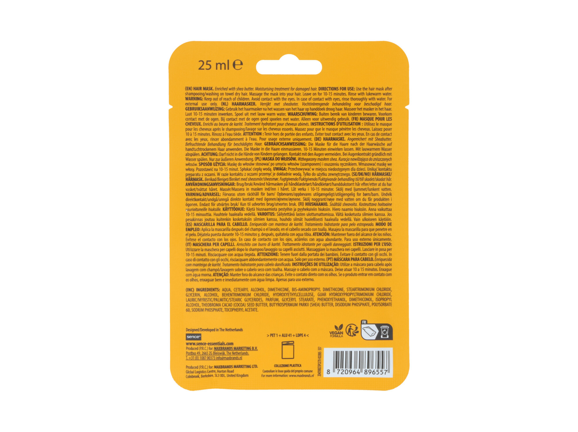 MÁSCARA CABELO SENCE MOISTURISING SOLAR ENERGY 25ML