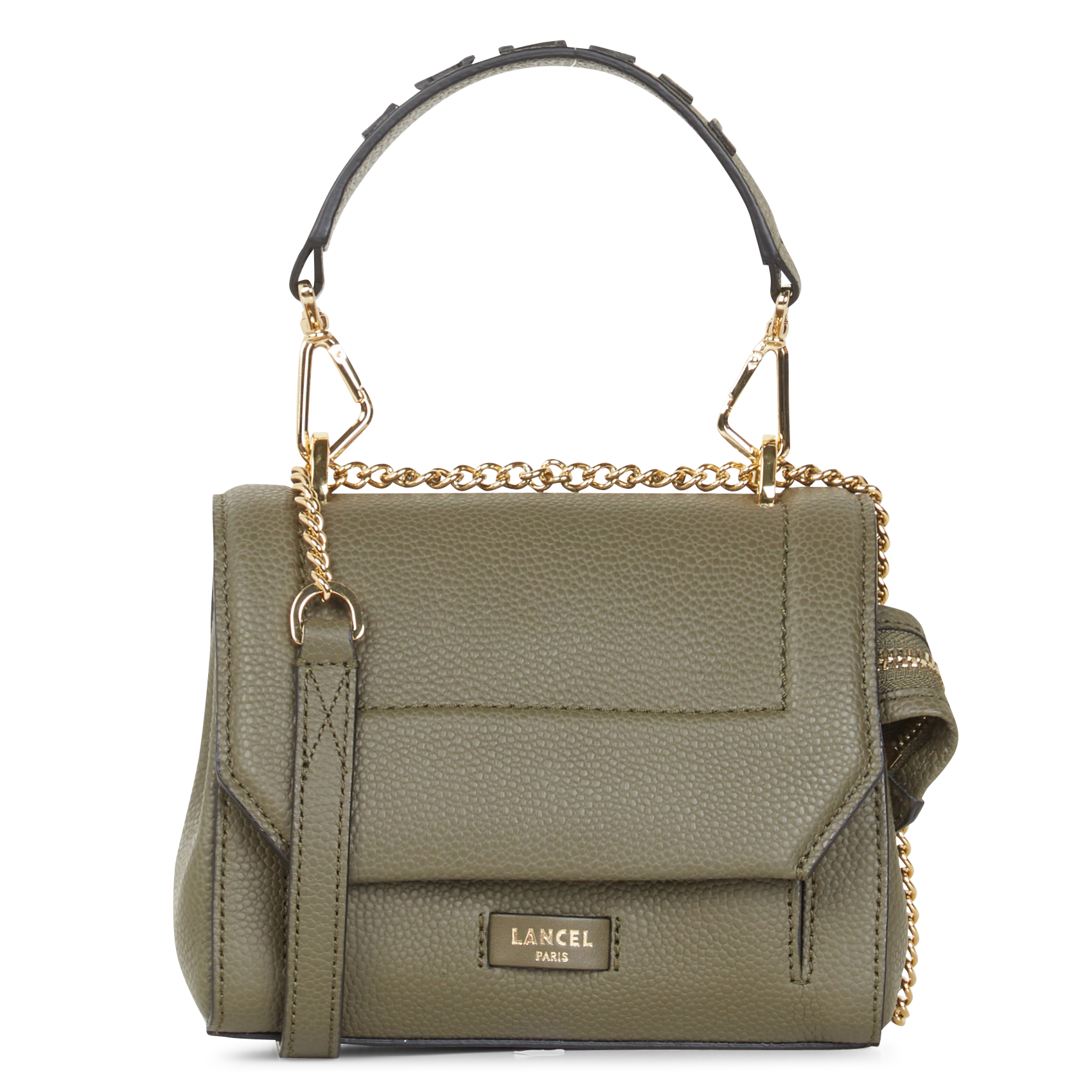 NINON S - Sac à rabat petit modèle en cuir grainé | Kaki