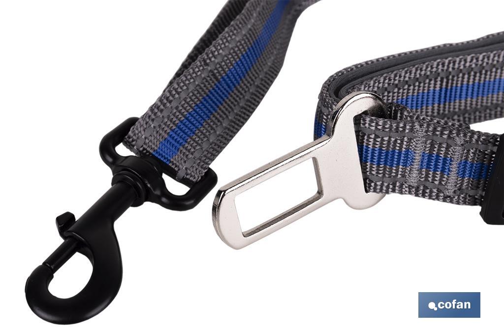 Cinto de segurança para cães em carros | Dimensões: 114 x 2,4 cm | Feito de poliéster e metal