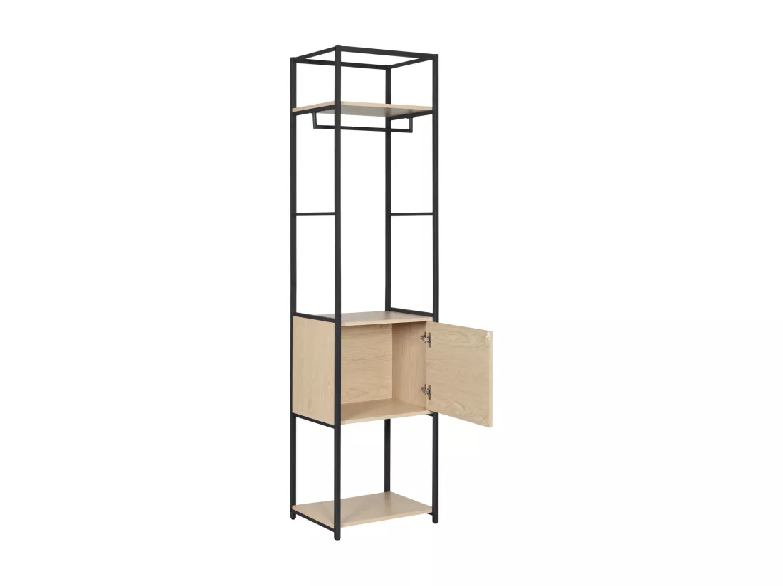 Portant vêtements fermé bois et métal noir L50 x H200 cm JUNE