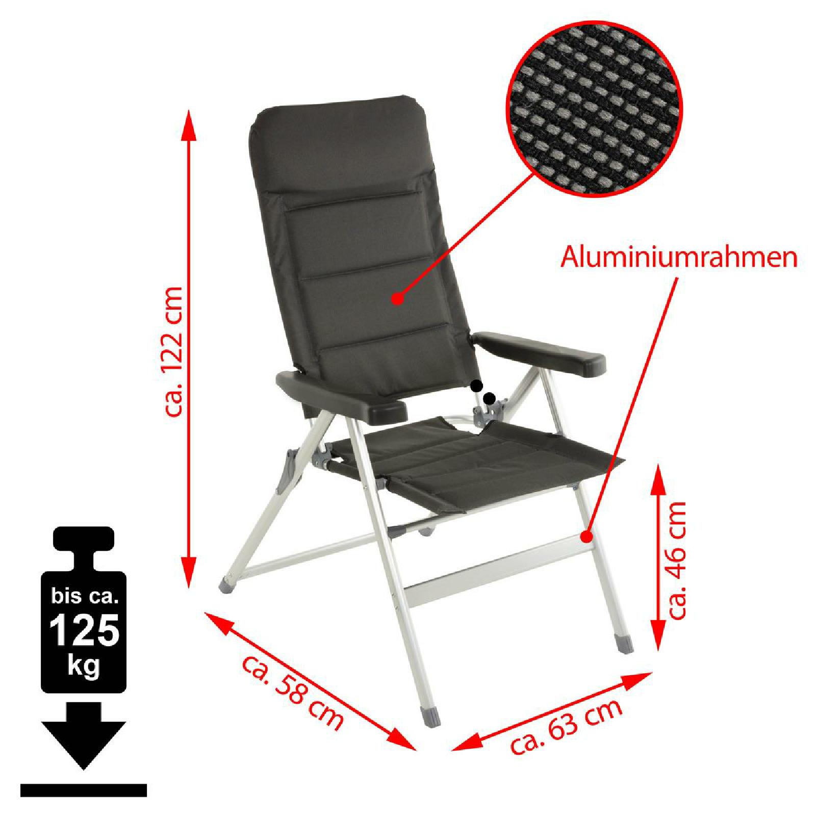 VCM 4er Set Campingstuhl extrastarke Polsterung Gartenstuhl Klappstuhl Alu-Stuhl