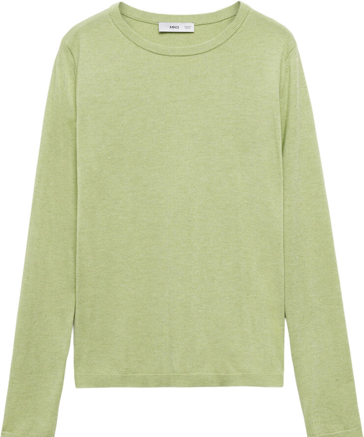 MANGO Fine-knit round-neck sweater Turquoise - aqua