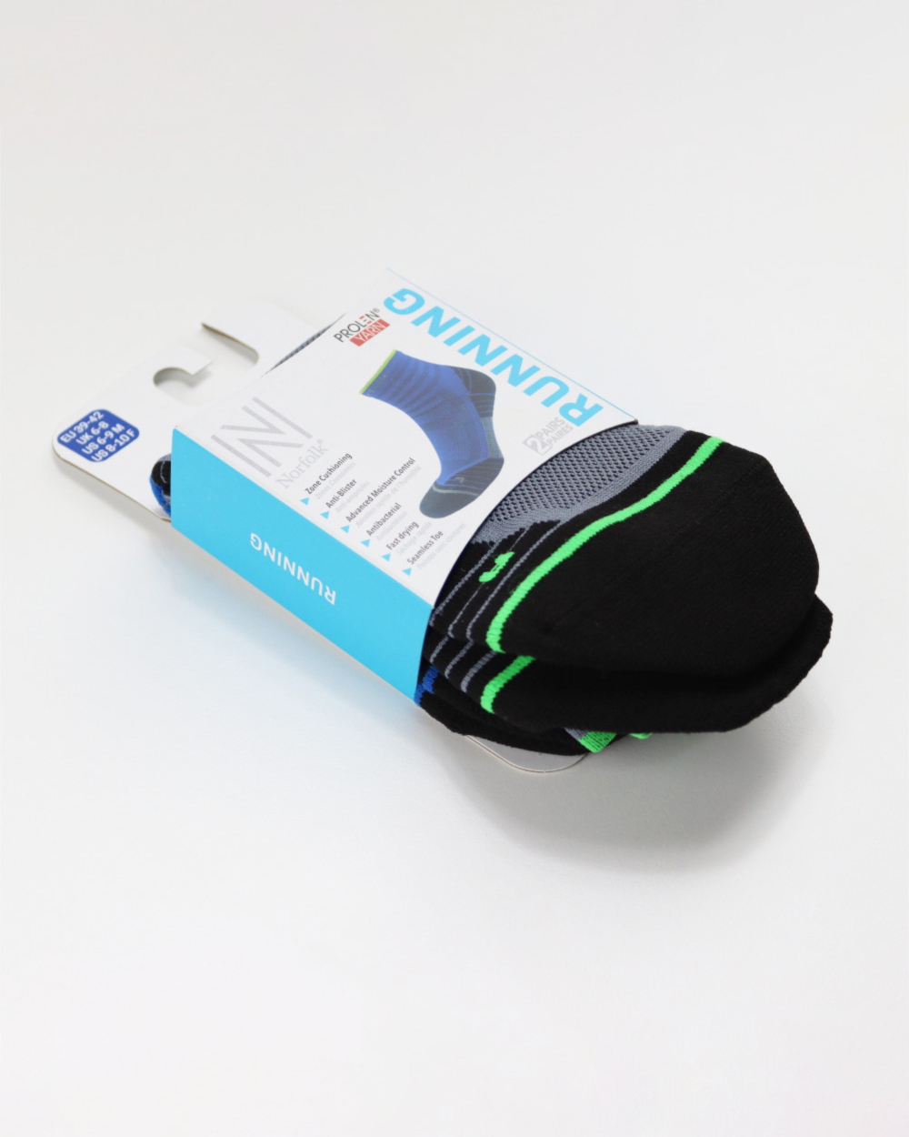 Norfolk Cheetah Cushioned Run Socks 2-pack Black