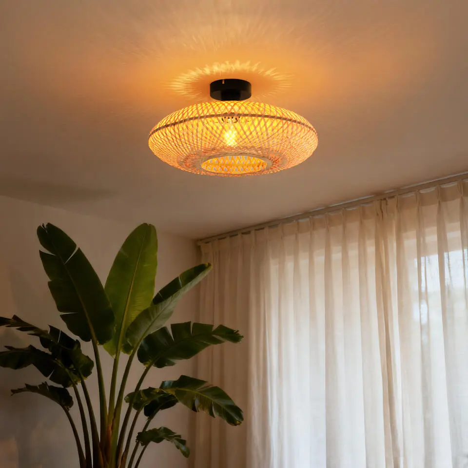 Qazqa plafondlampen ostrava crème e27