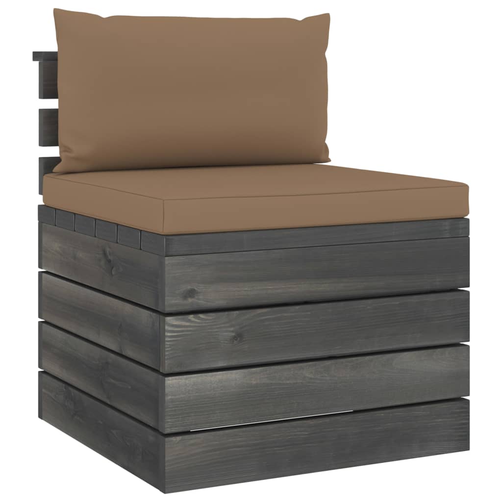 Salon de jardin palette meuble d'extérieur ensemble de mobilier 6 pièces avec coussins bois de pin massif