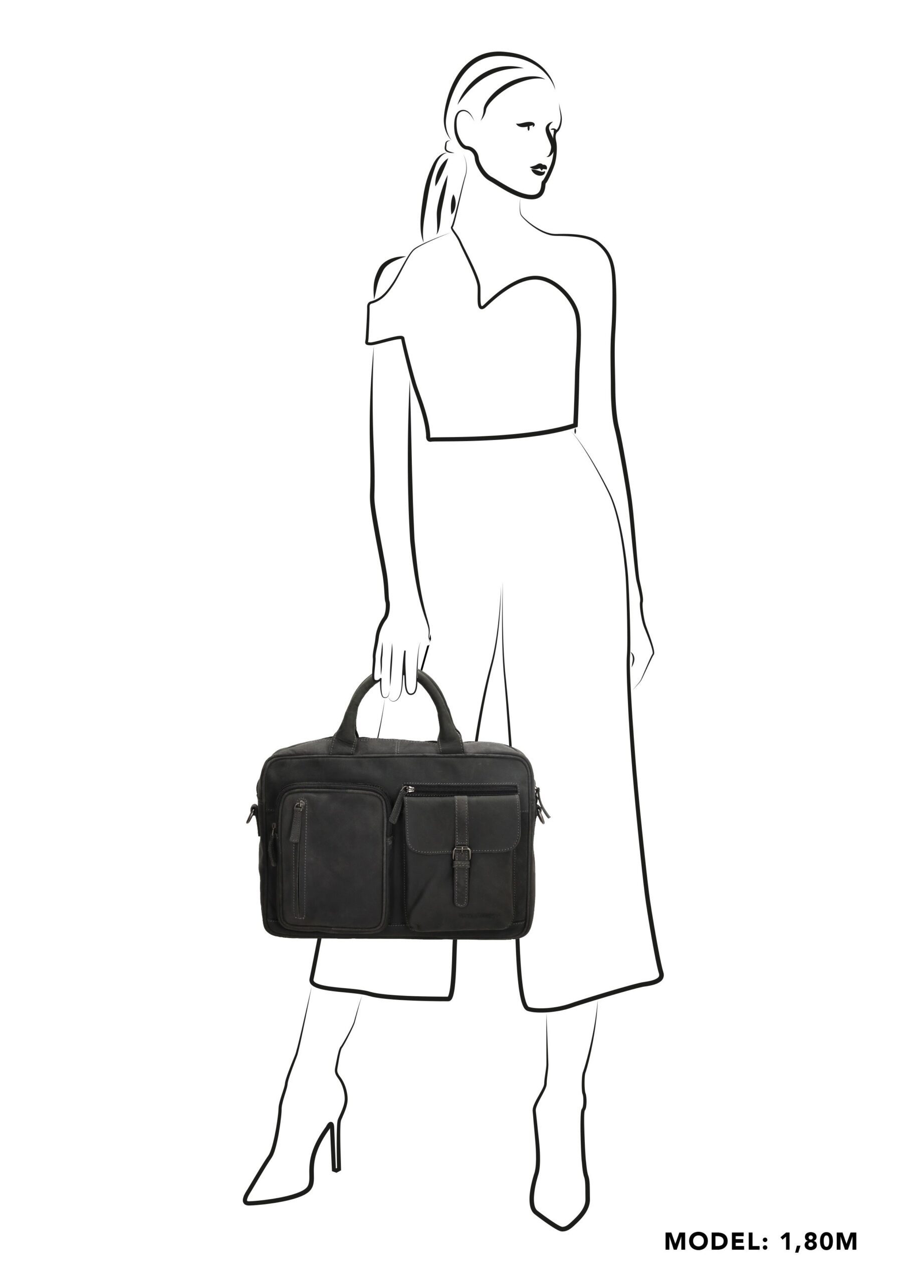 Hide & Stitches Idaho Laptoptas 15,6 inch Donkerbruin