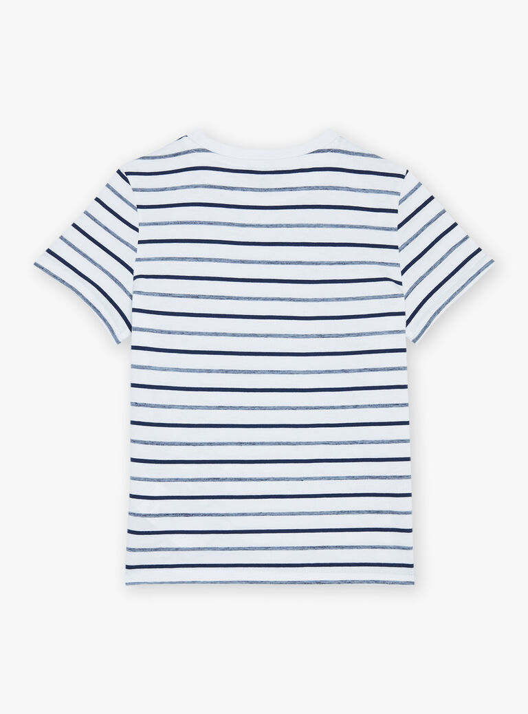 T-shirt bleu à imprimé à rayures