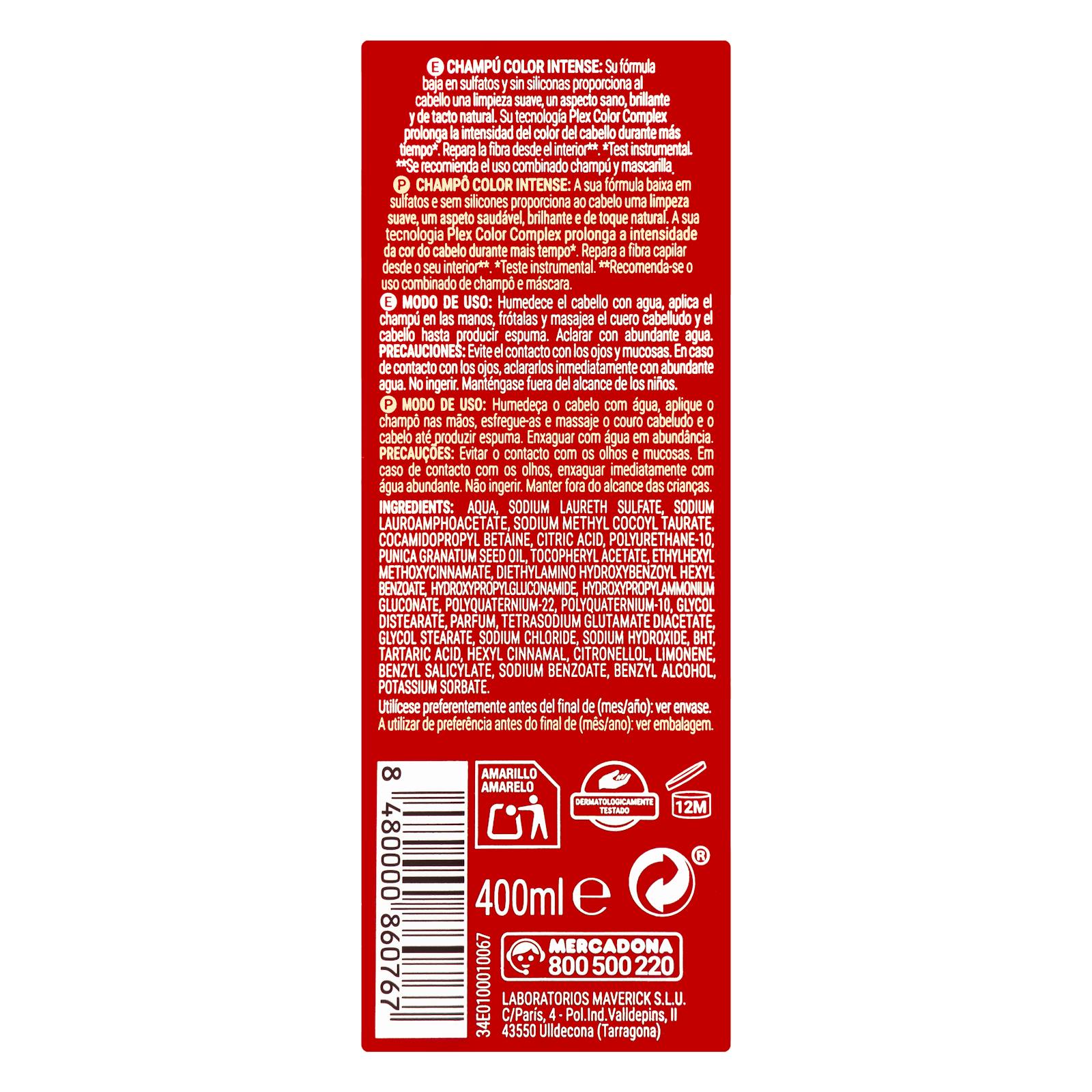 Shampooing Deliplus Color Intense pour cheveux teints ou méchés