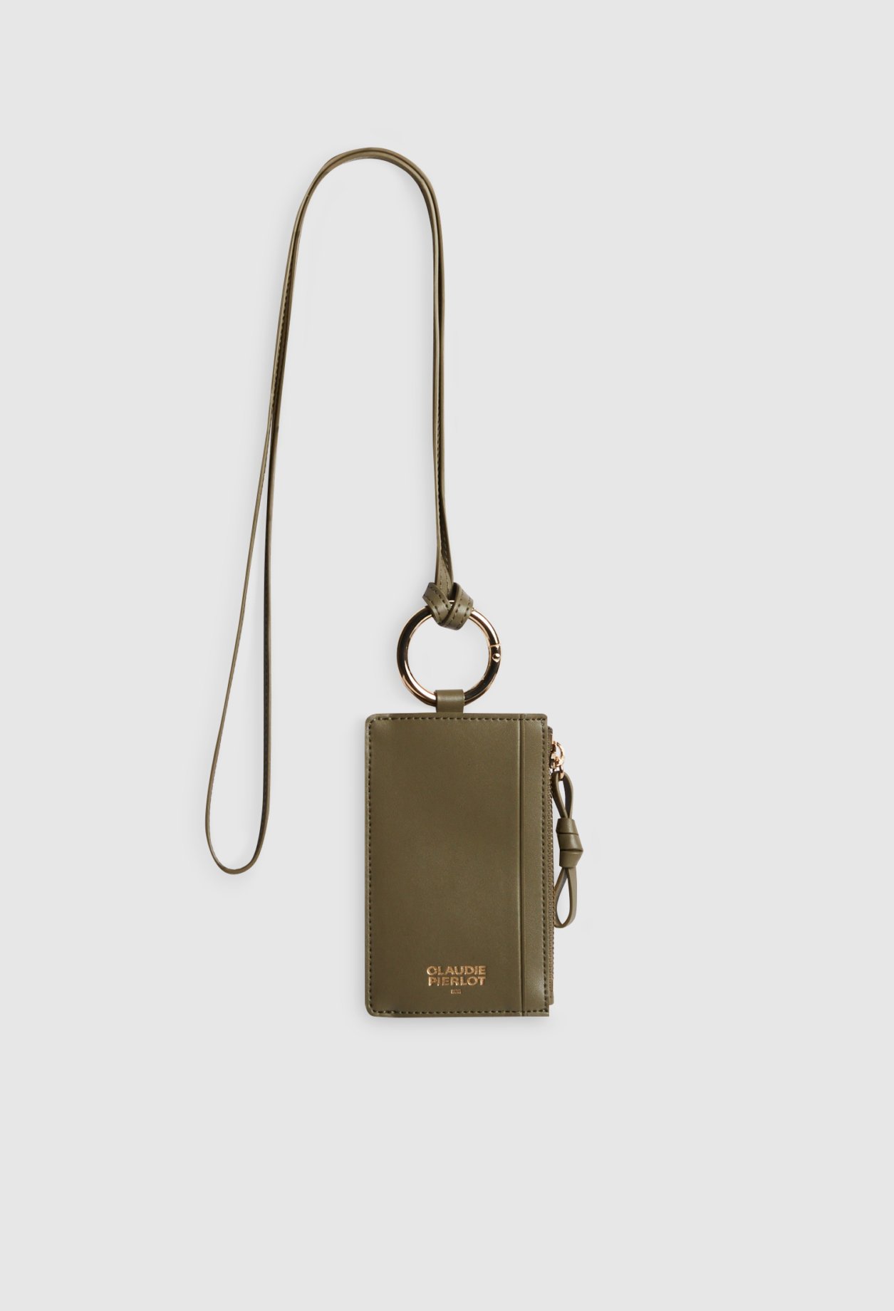 Porte-cartes bandouli&egrave;re cuir lisse