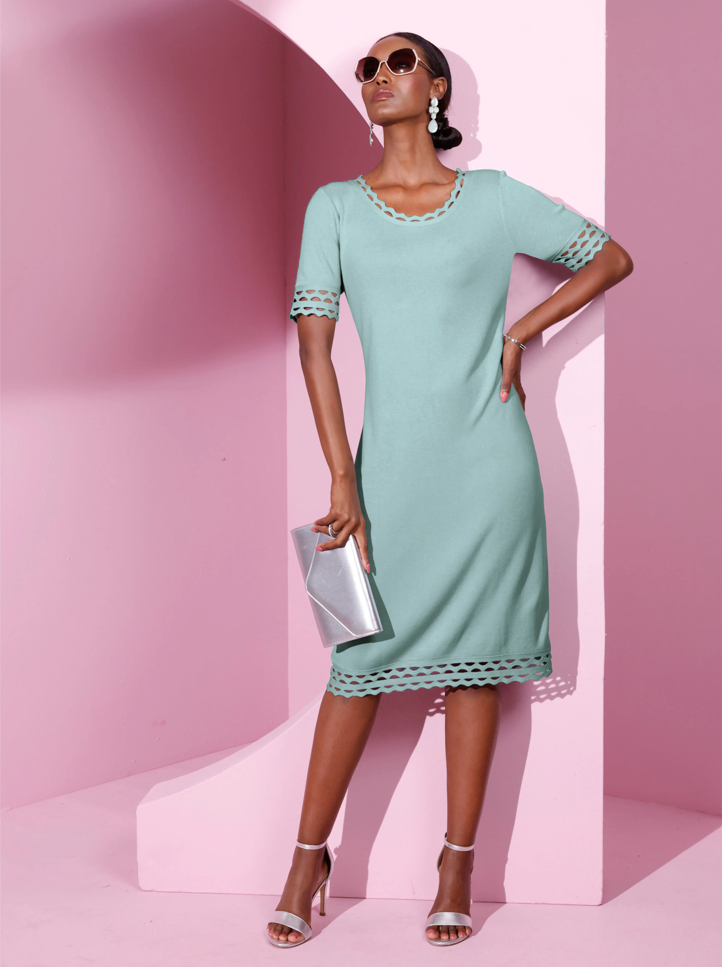 Strickkleid in kalkmint