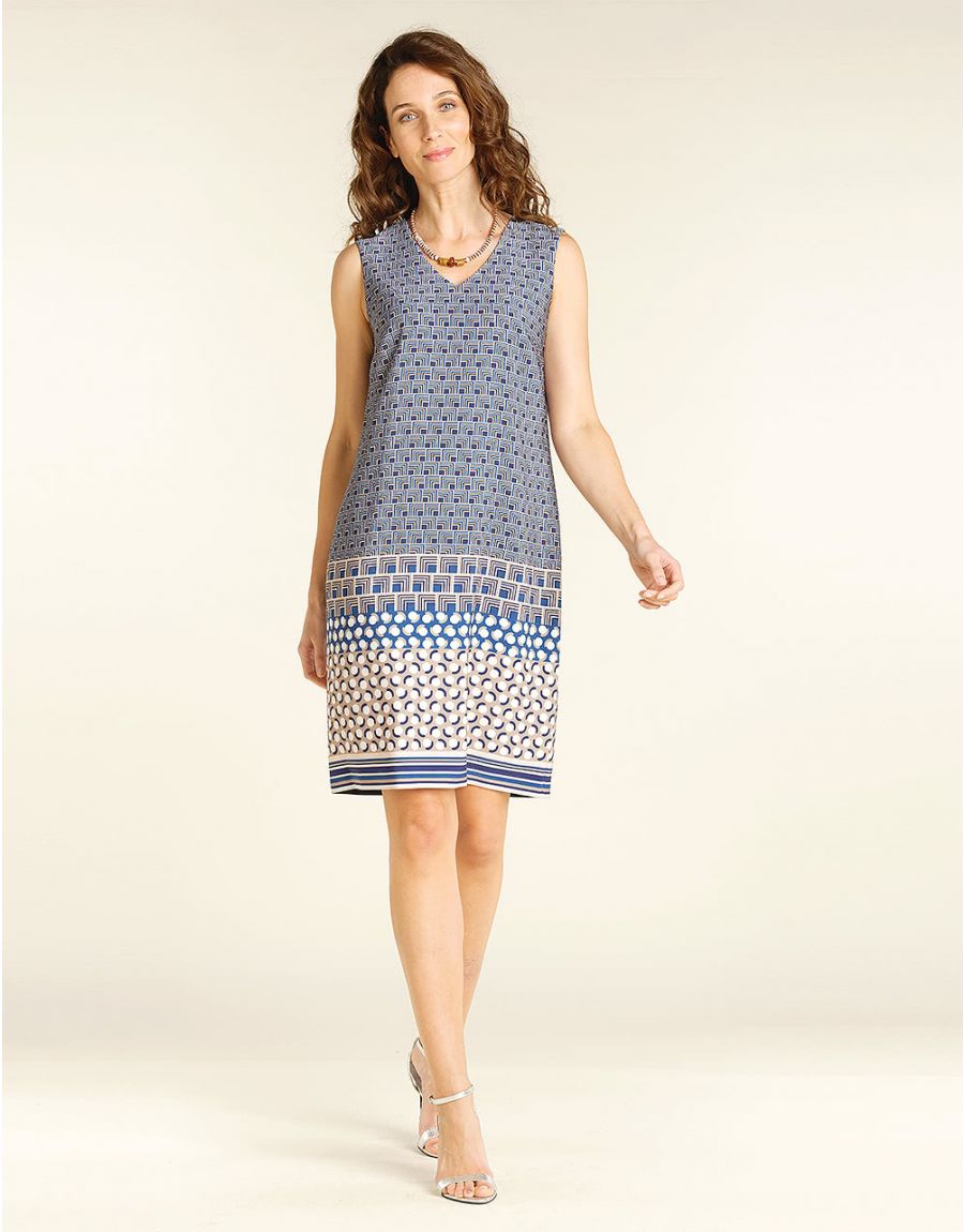 Robe bleue géométrique