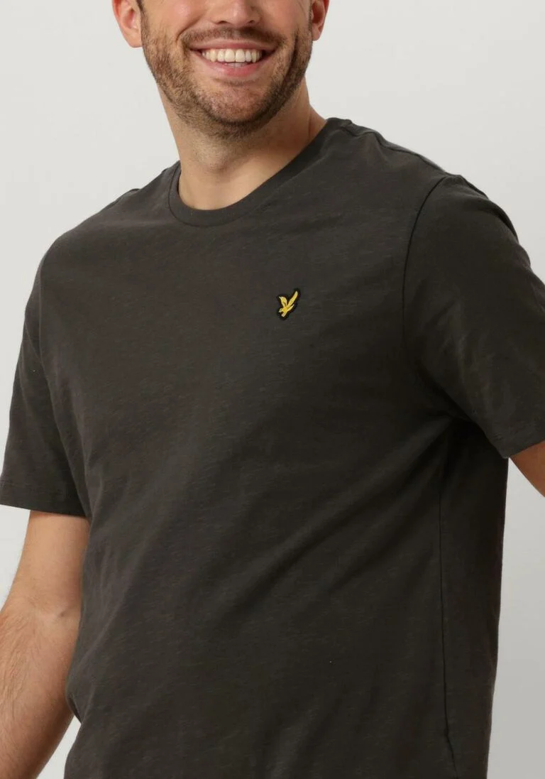 LYLE & SCOTT donkergrijze lyle & scott t-shirt slub t-shirt