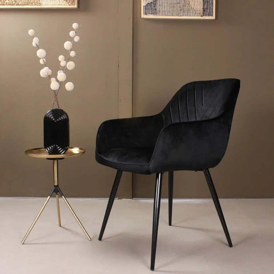 DS4U - Gaby armstoel velvet zwart