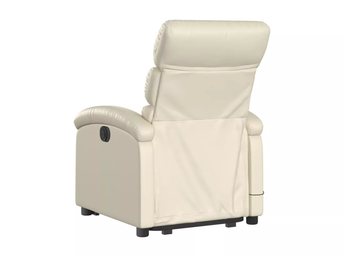 Fauteuil inclinable massant électrique crème similicuir
