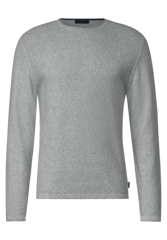 Strick Struktur Pullover - cloud grey melange