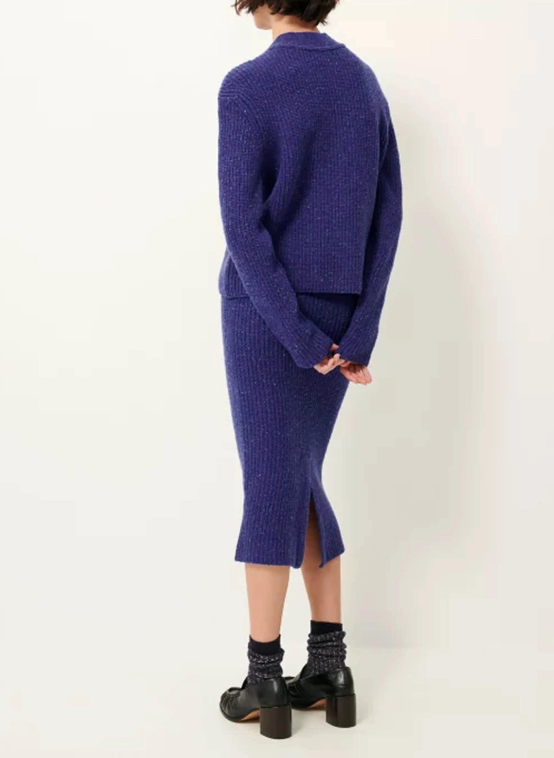 MAGELLAN - Pull droit col rond en laine mélangée | Bleu