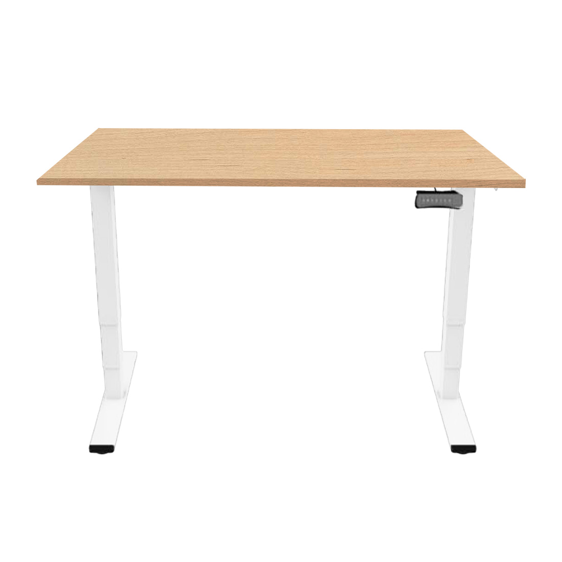 CONTINI höhenverstellbarer Bürotisch 160 x 80 cm Ahorndekor Natur / Gestell weiss