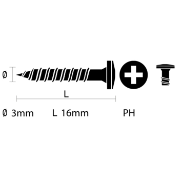 KARWEI achterwandschroef 3x16 mm (15 stuks)
