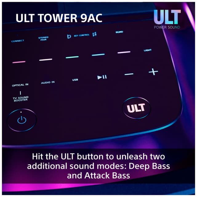 Sony ULT Tower 9AC partyhøjtaler (sort)
