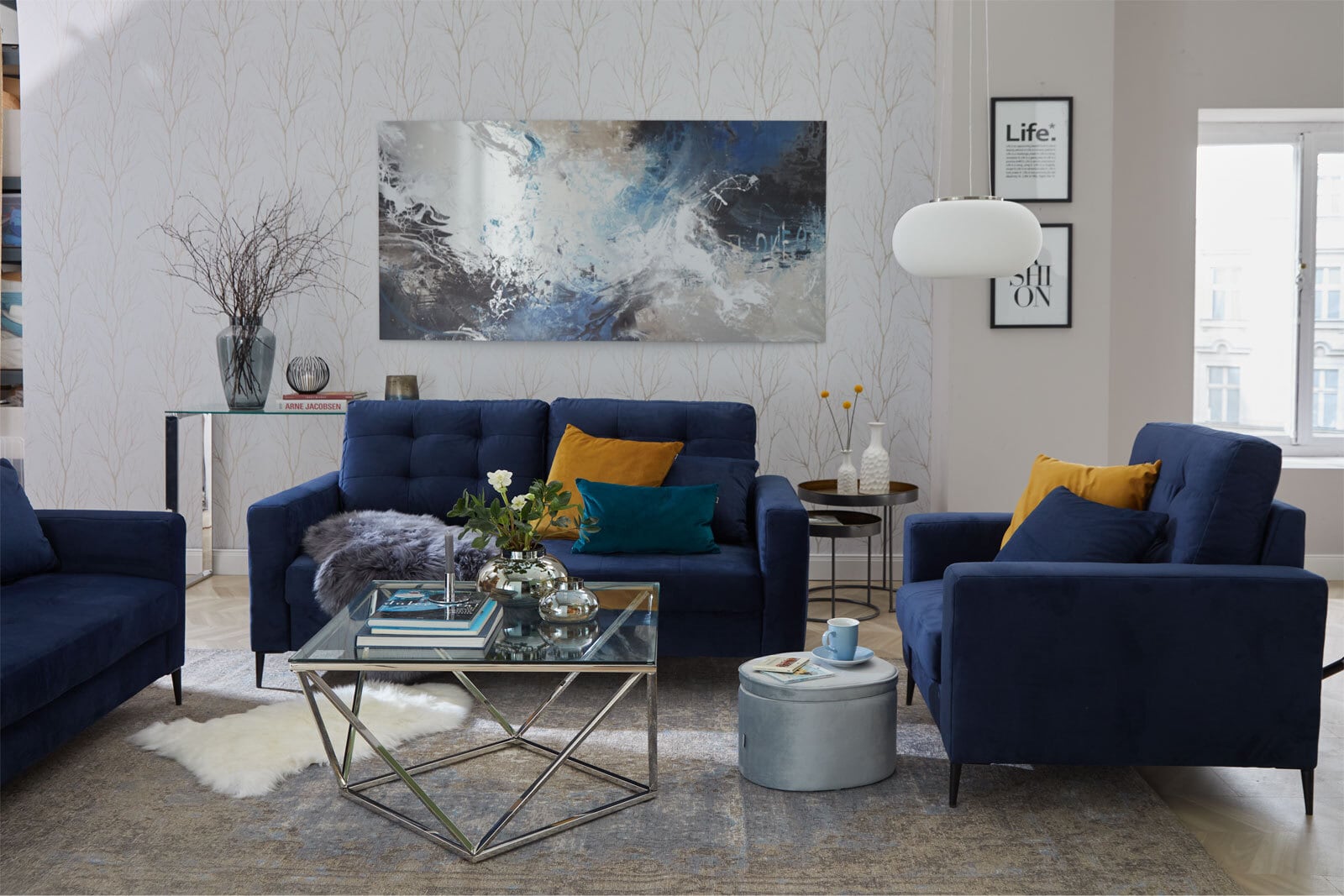 KARE DESIGN Couchtisch CRISTALLO 45 x 80 cm Edelstahl/Glas weiß