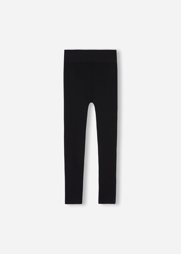 Leggings caneladas para meninas