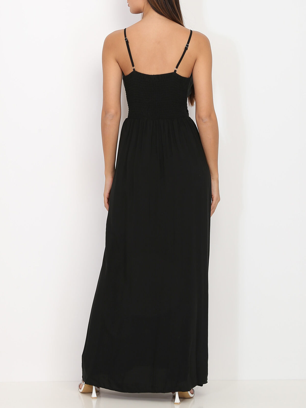 Robe longue cache coeur- Noir