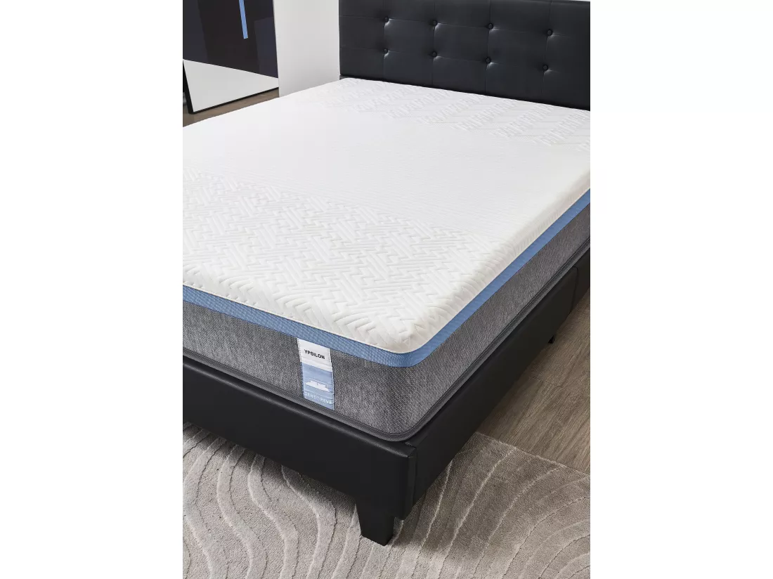 Ensemble Matelas + Lit Avec Tête De Lit 140x190 Cm, Ypsilon Souple 28cm D’épaisseur