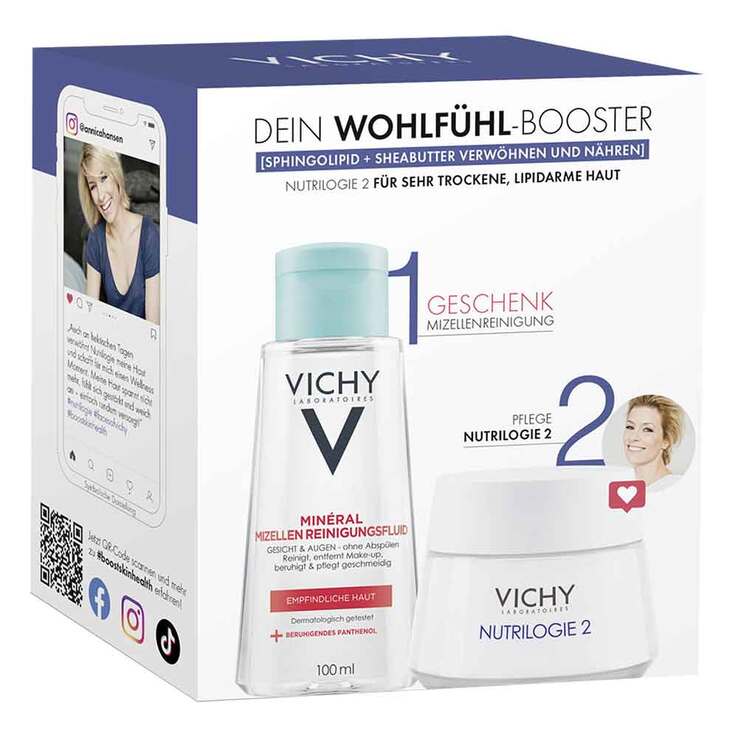 Vichy Nutrilogie 2 Creme für sehr trockene Haut + PT Mizelle Coffret , 1 P