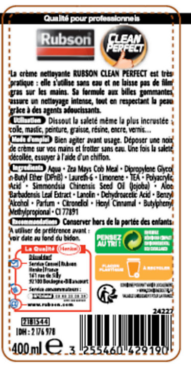 Savon de chantier Rubson Clean Perfect bidon orange 400ml