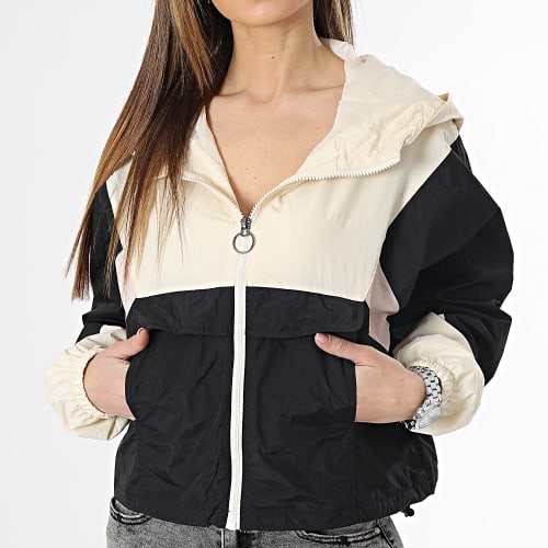 Coupe-Vent Capuche Femme Jose Beige Noir