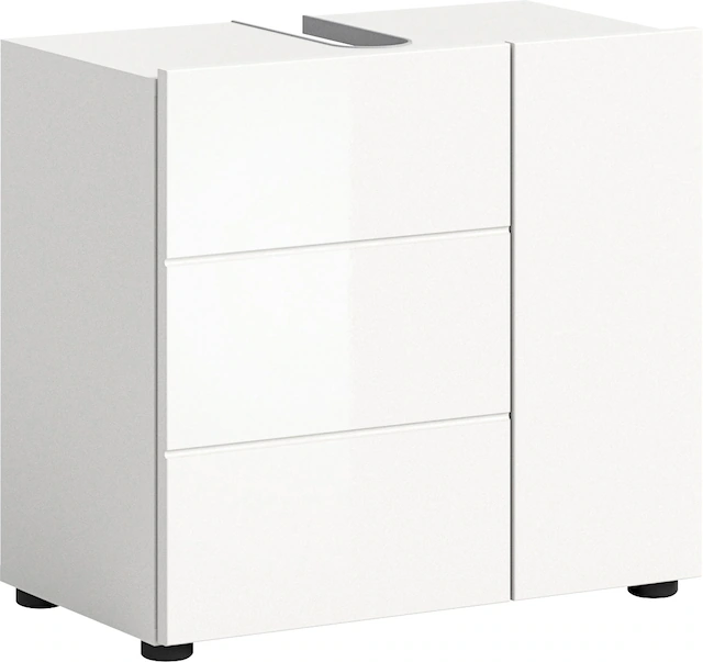 welltime Waschbeckenunterschrank »BIEL, TOPSELLER!, Breite 60 cm, 1 Tür, 2 Fächer, mit Siphonausschnitt« 1 Stk. tlg. Badmöbel, Badschrank, Schrank, Unterschrank, Bad, Badezimmer