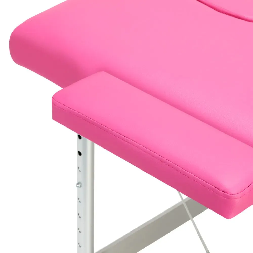 Activeshop sammenklappelig massagebriks i aluminium, model Activ Fizjo Comfort, pink