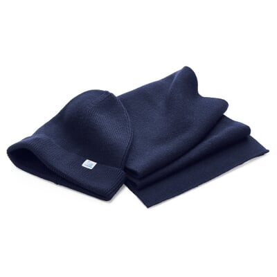 Strickmütze Merinowolle, Dunkelblau