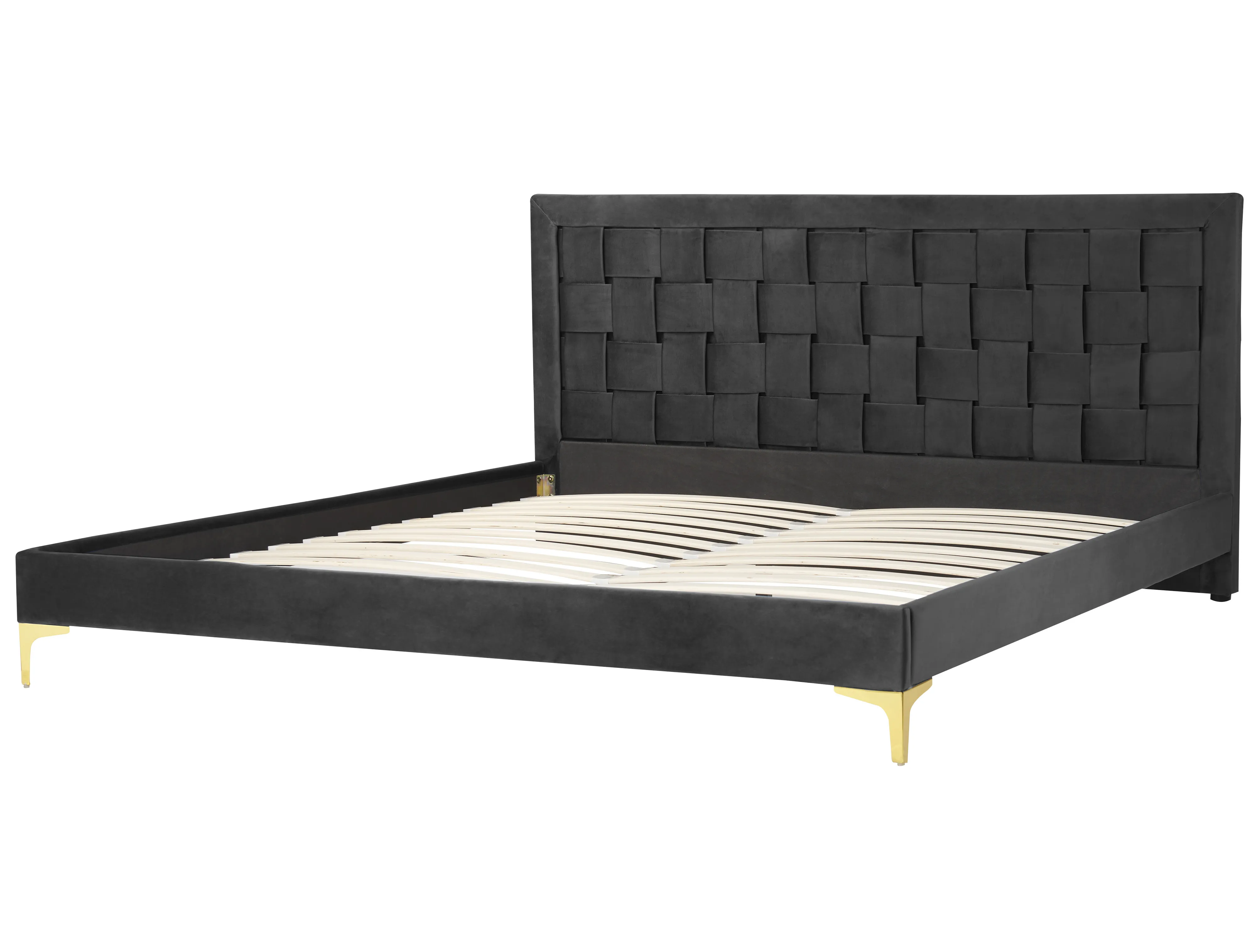 Bed Fluweel LIMOUX 180 x 200 cm Zwart